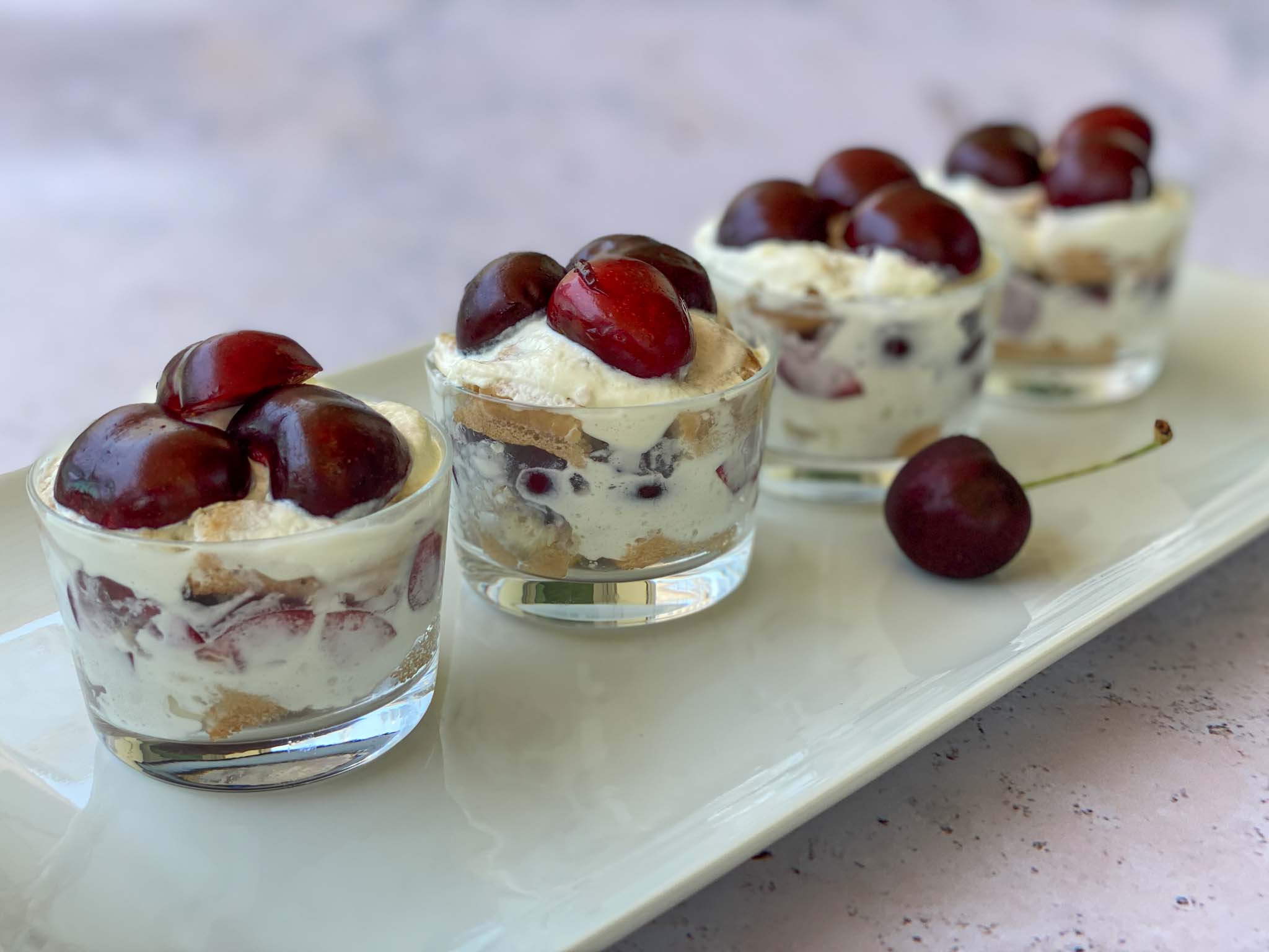 Mini Cherry Tiramisu Pots