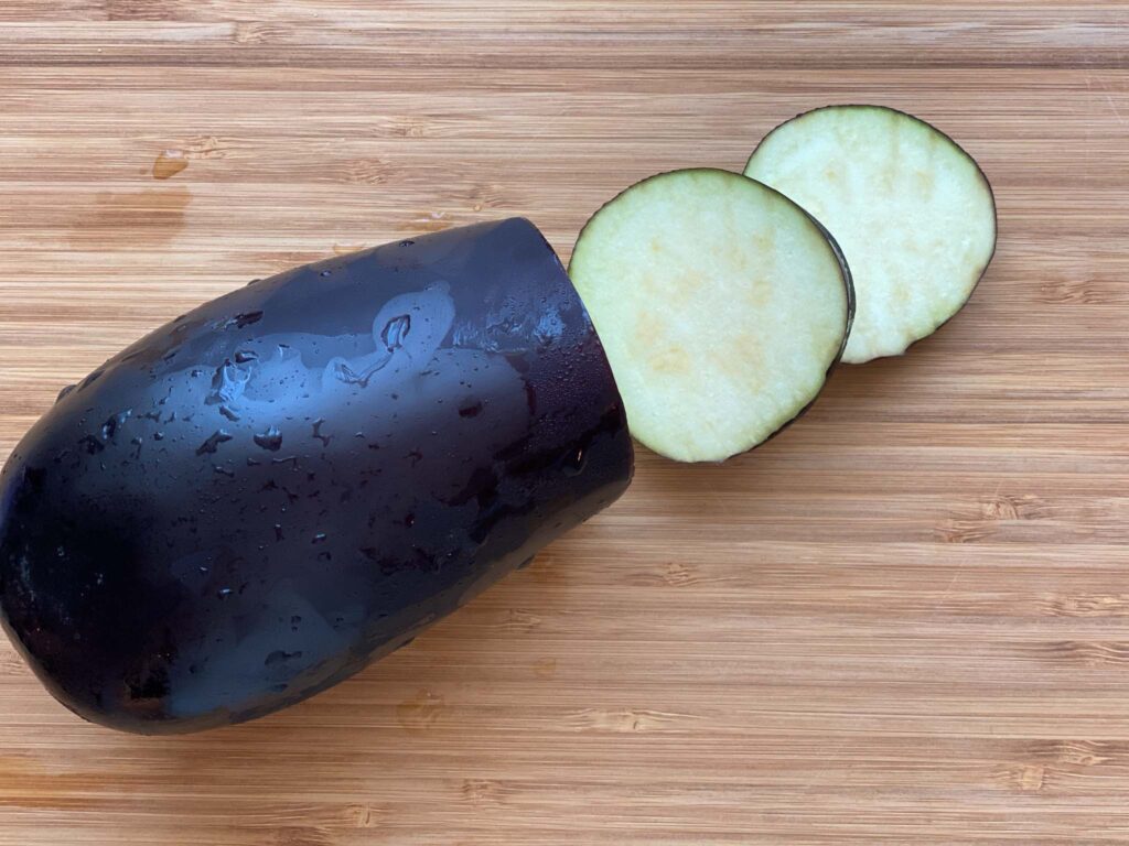 Pasta alla Norma eggplant cut