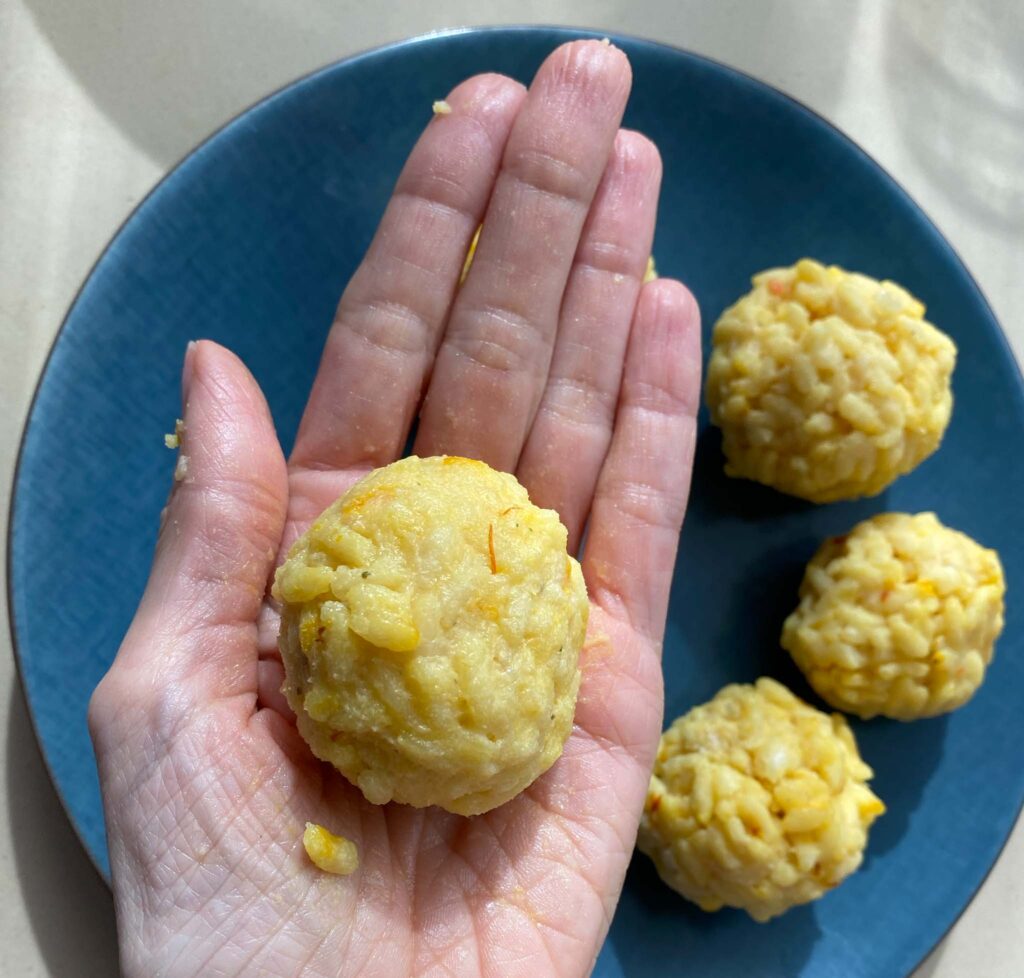 Sicilian Arancini Rice Balls wrapped up