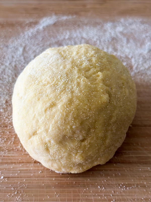 Straw dough on wood surface