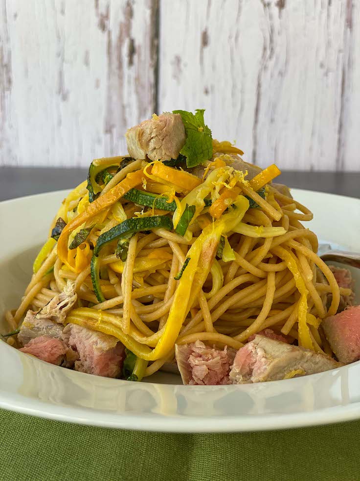 Pasta in a white plate