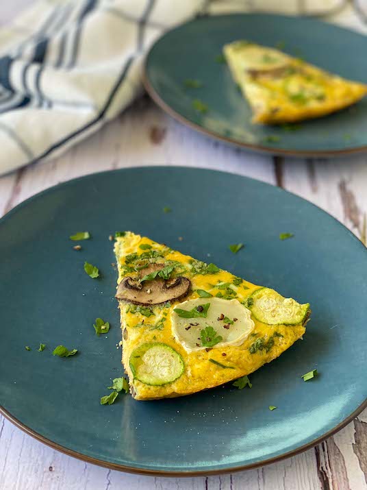 frittata in individual plates