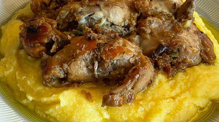 Edy’s Rabbit Stew with Polenta