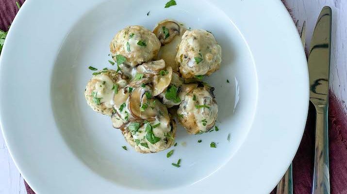 Chicken Meatballs with Mushrooms