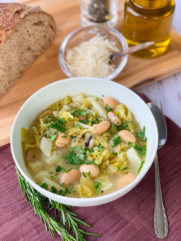 Quick and Easy Cabbage Soup in a bowl