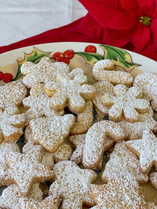 Santa Lucia Shortbread Cookies on a plate