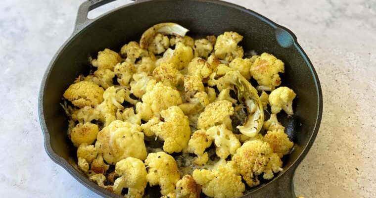 Roasted Cauliflower with Asiago Cheese