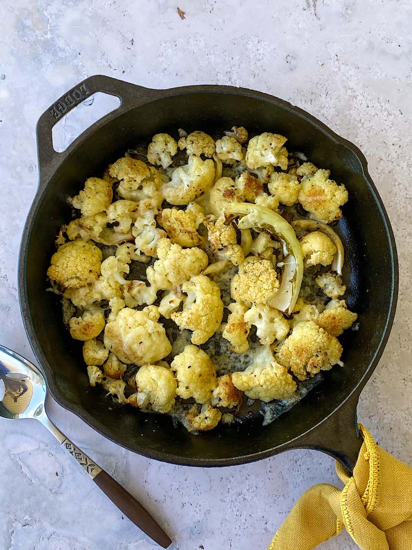 Roasted Cauliflower with Asiago Cheese