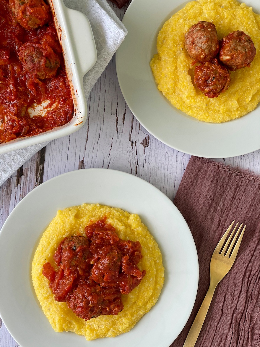 Vegan Italian Soft Polenta With Tomato Sugo Sauce