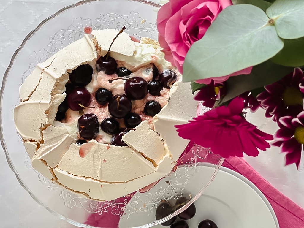 Pavlova with Cherry and Amarena