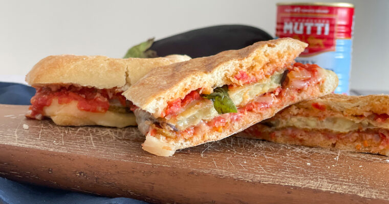 Caramelized Tomato, Eggplant and Provolone Panini