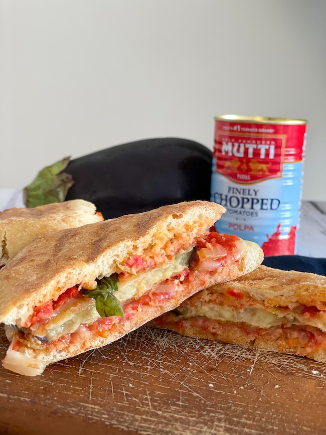 Caramelized Tomato, Eggplant and Provolone Panini