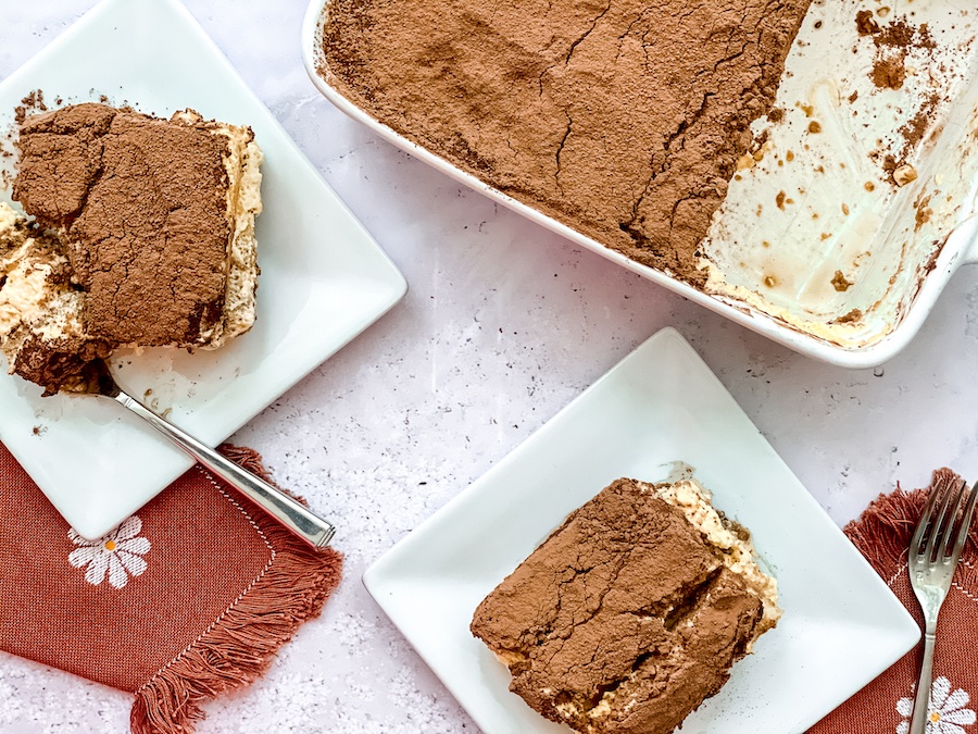Tiramisu dessert in plates