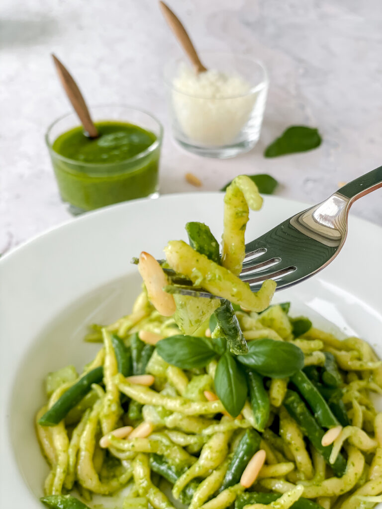Bite of trofie al pesto