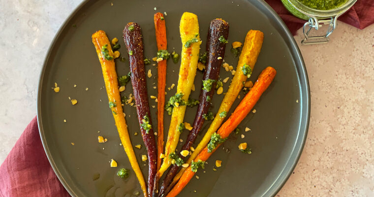 Roasted Carrots with Carrot Top Pesto