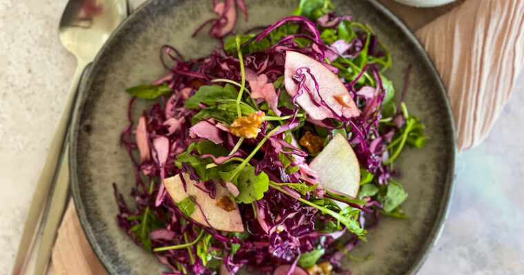 Crisp Winter Red Cabbage Apple Slaw