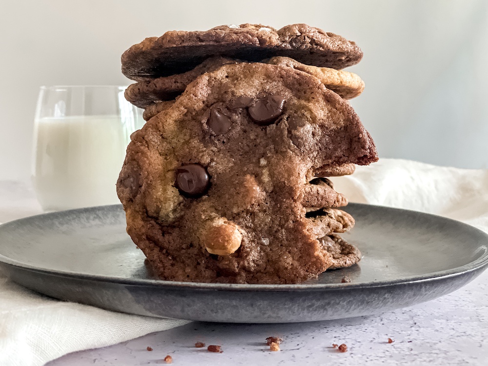 Stack of chocolate chip cookies