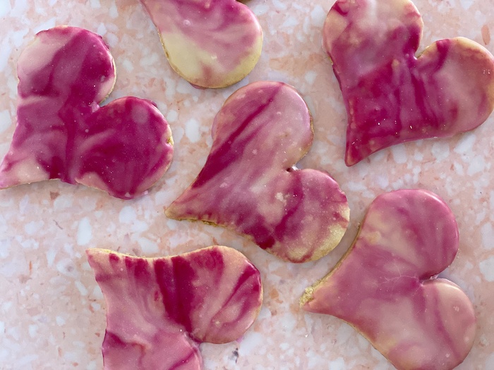 sugar cookies with pink icing