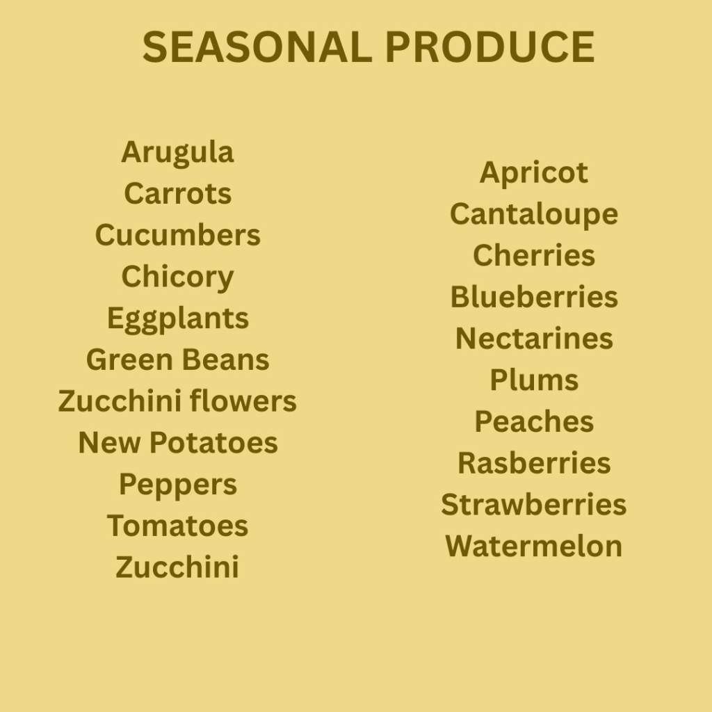 July list of produce