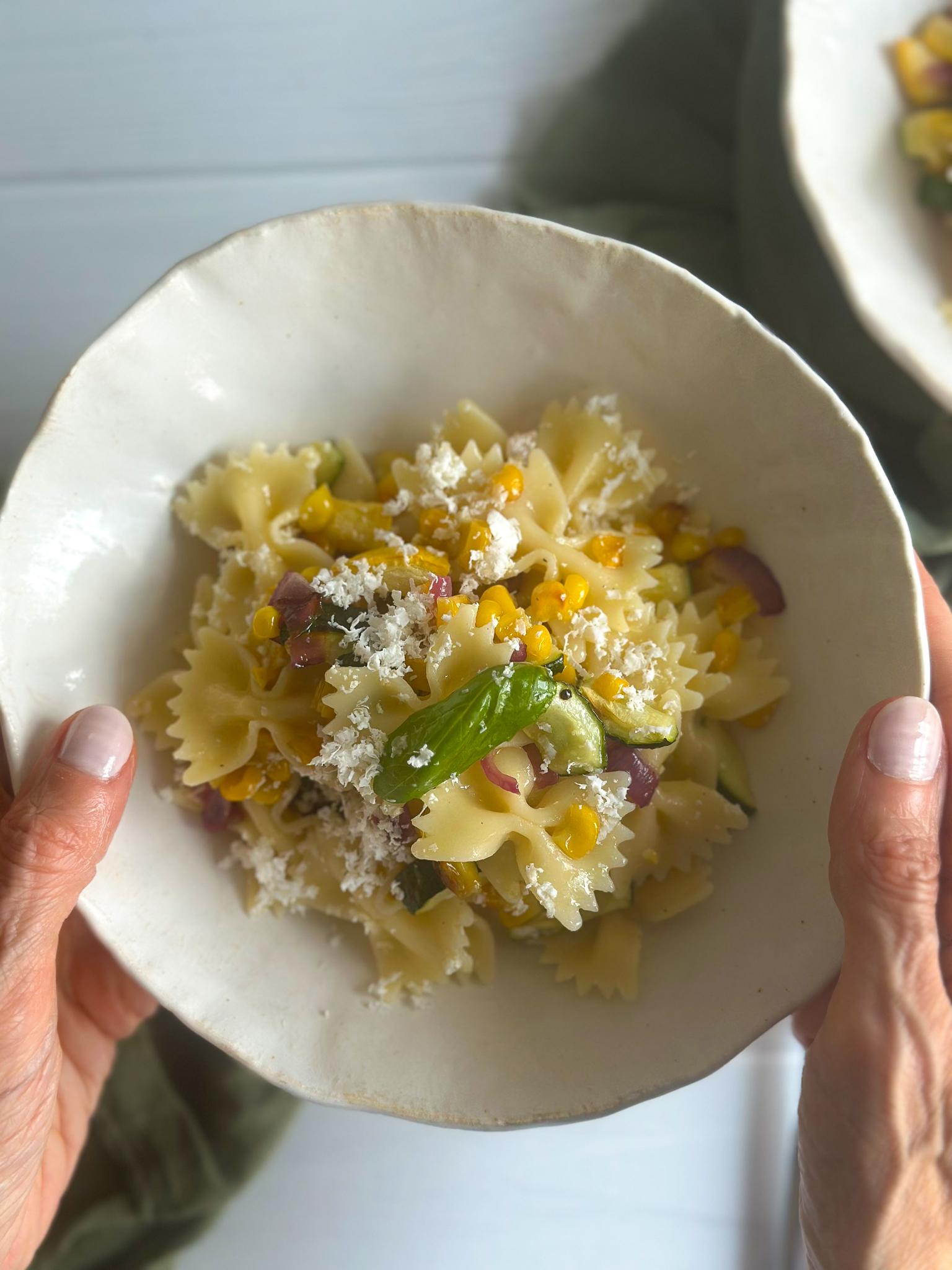 Grilled Vegetables Pasta Salad in a plate