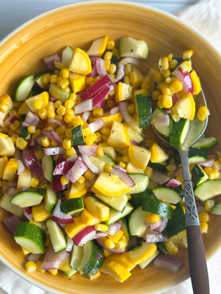 Grilled Vegetables Pasta Salad: veggies prepared
