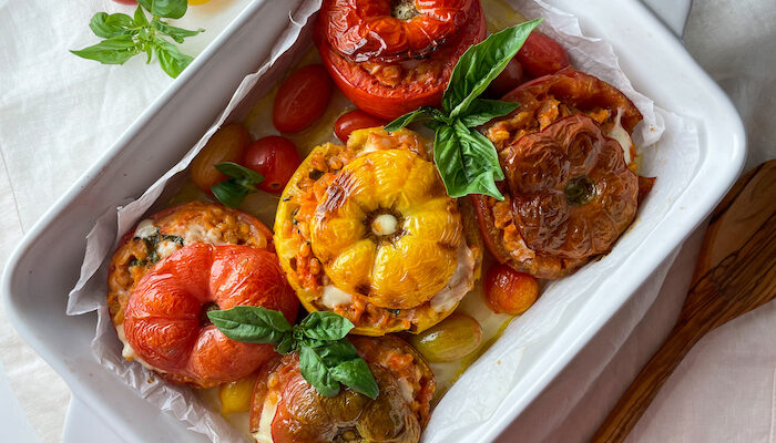 Farro Stuffed Tomatoes