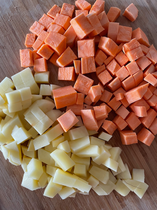 Sweet Potatoes and potatoes.