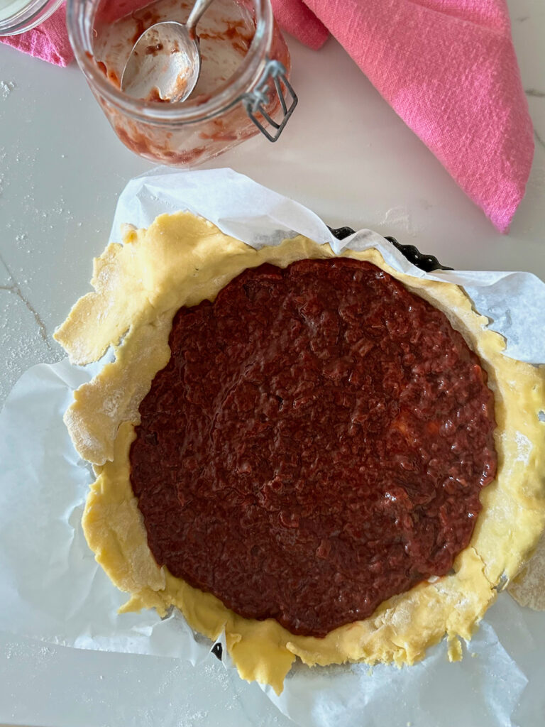 Crostata filled with jam