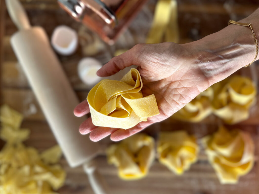 Homemade Pappardelle Pasta recipe Nest in had