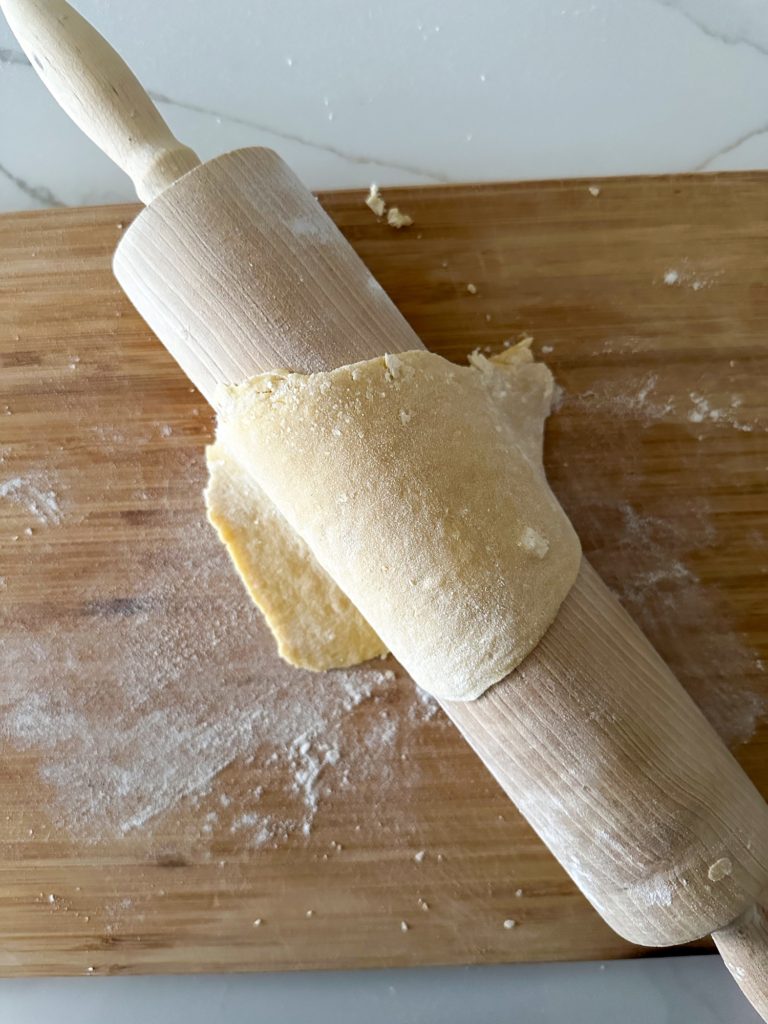 dough on rolling pin