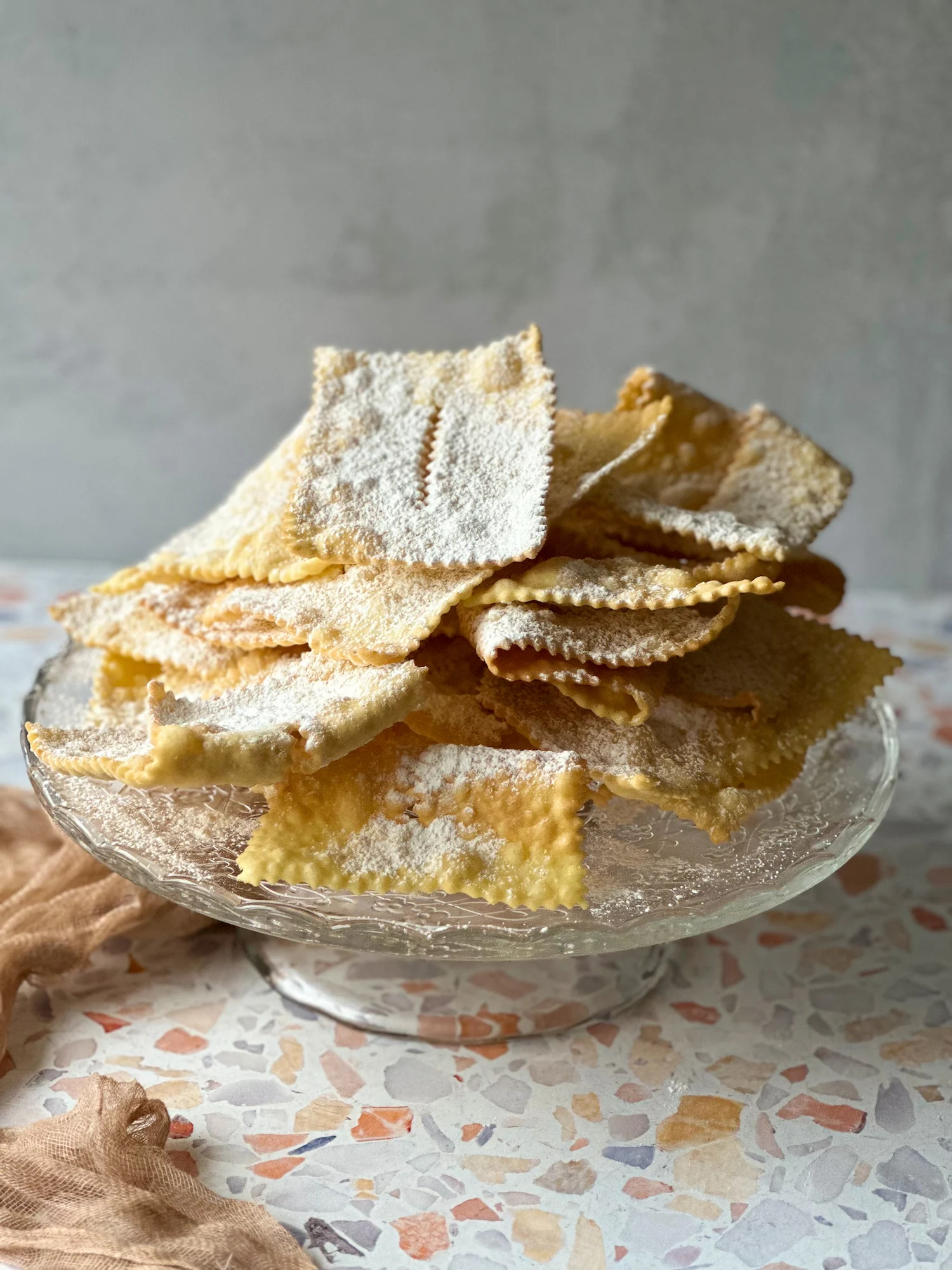 Galani on a glass elevate plate