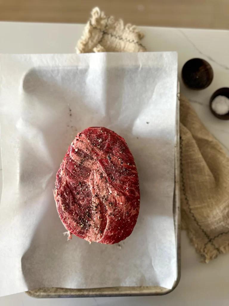 beef chick seasoned with salt and pepper