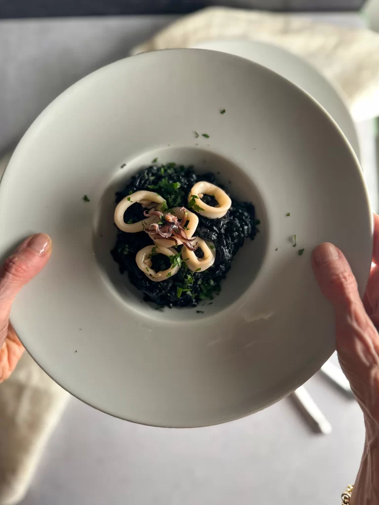 Hands holding plate