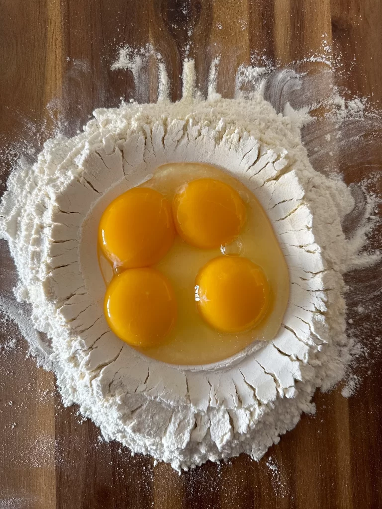 breaking egg into the wheel