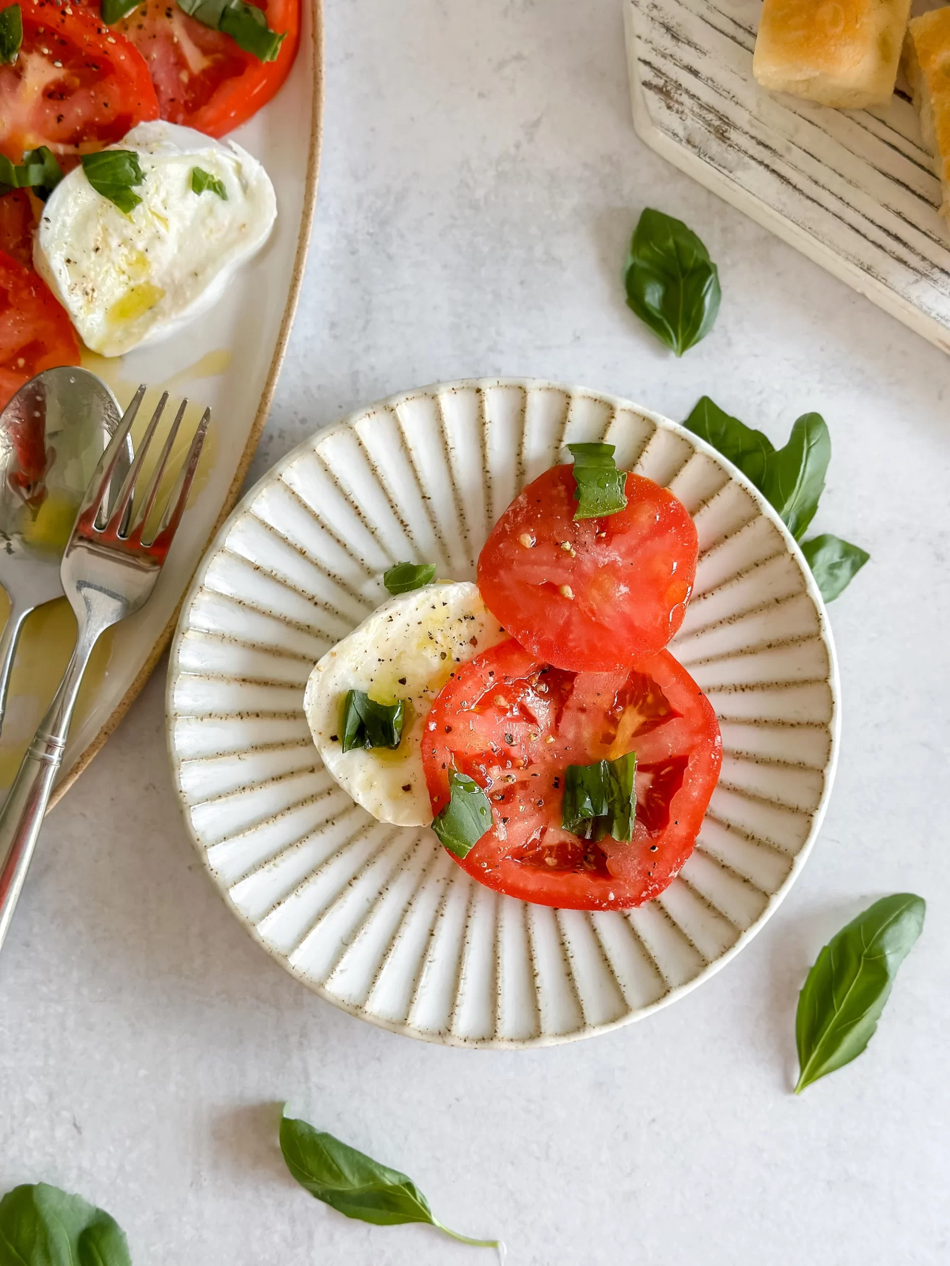 Plate with Caprese Salad portion