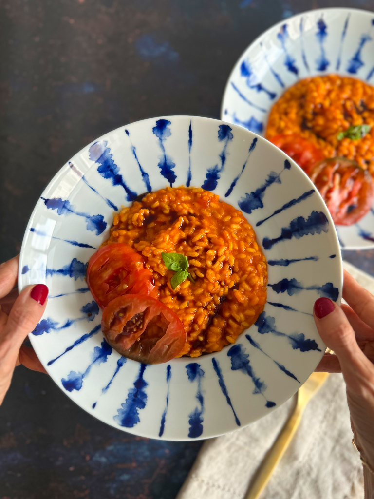 Creamy Tomato Risotto with Balsamic Drizzle
