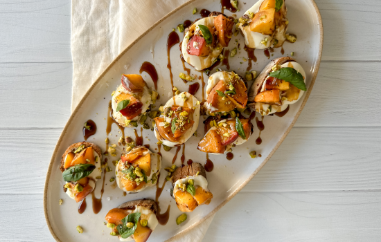 Peach Bruschetta with Ricotta and Vincotto