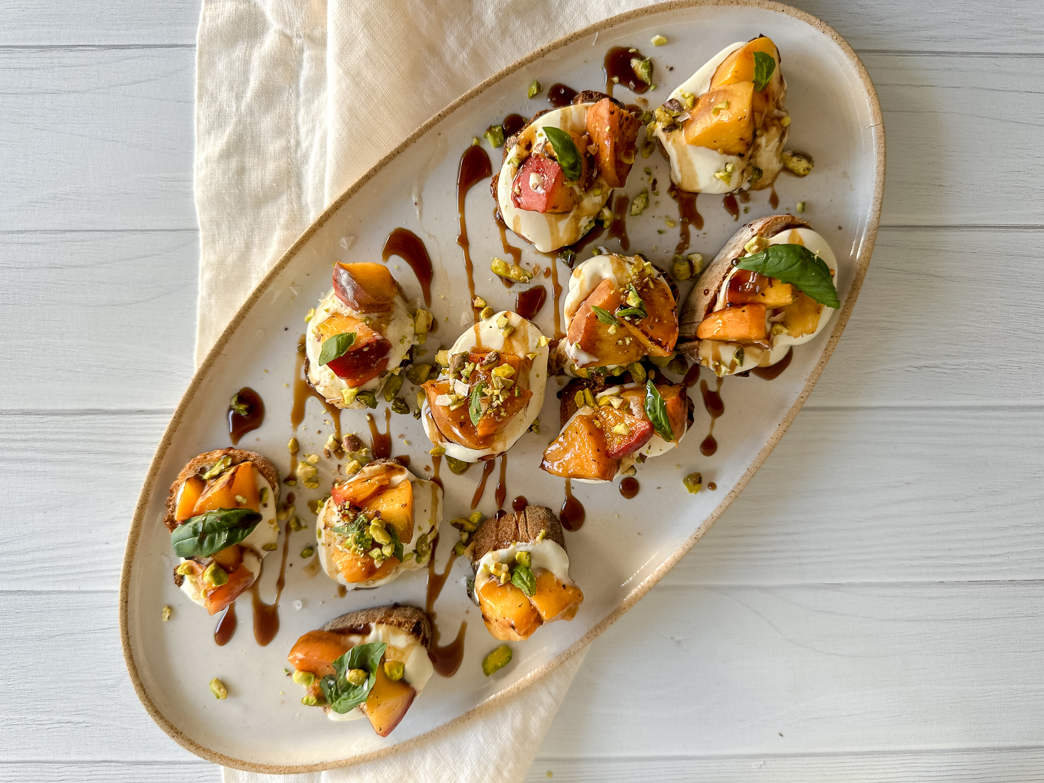 Peach Bruschetta with Ricotta and Vincotto