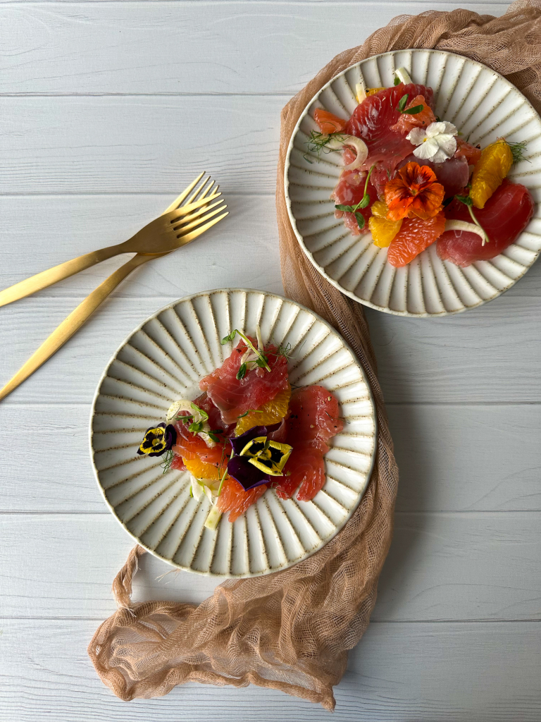 Plates of crudo