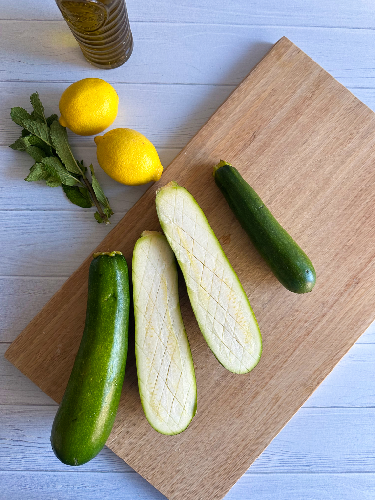 Ingredients for the roasted zucchini