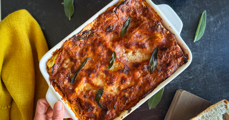 Butternut Squash Lasagna with Ragù Bianco