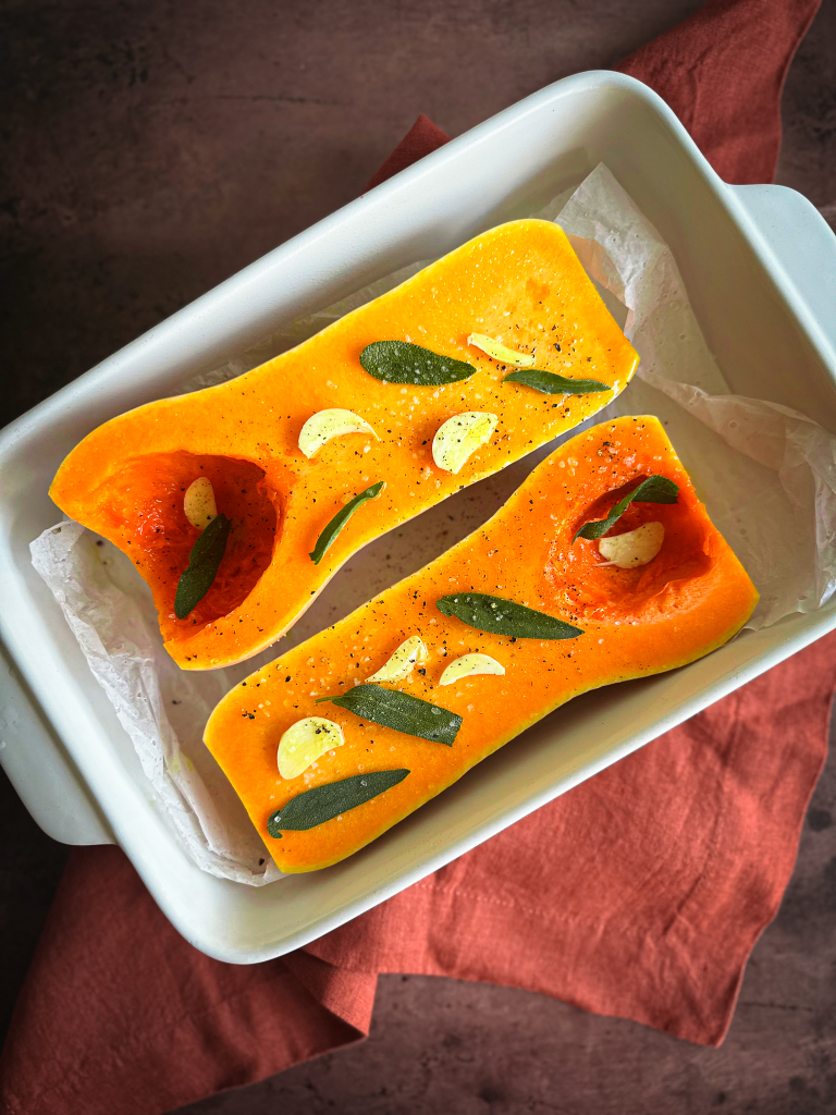 Butternut squash before roasting