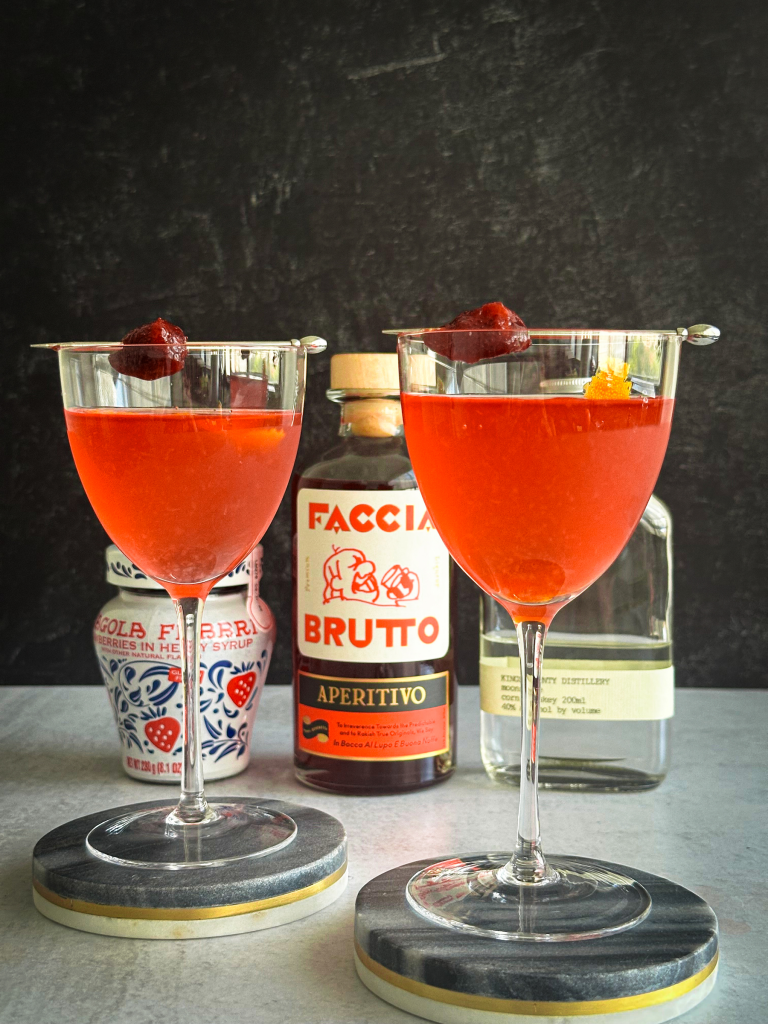 Late Strawberry Amaro Cockatil
