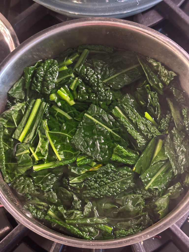 Boiling kale
