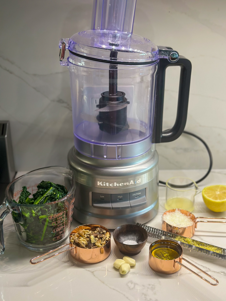 Kale Walnut Pesto ingredients