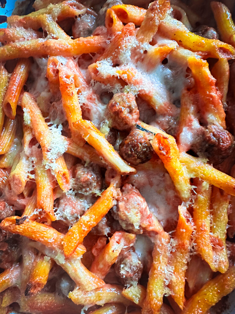 Close up Baked Pasta