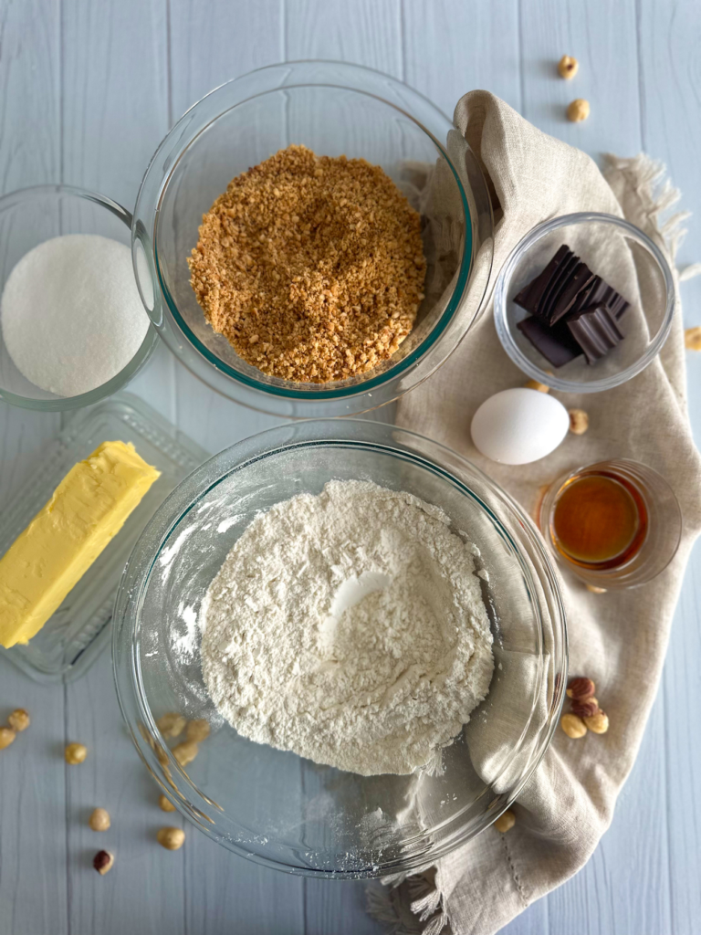 Ingredients to make Baci di dama