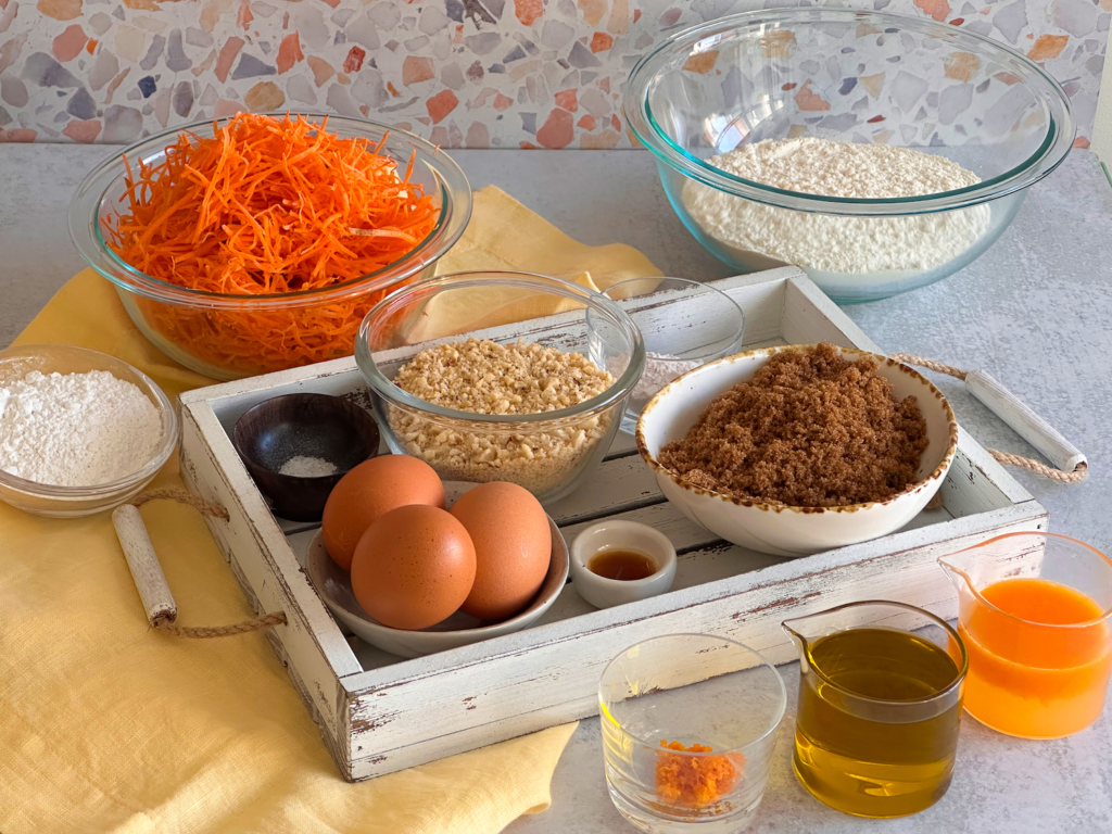 Ingredients for the Orange Carrot Cake