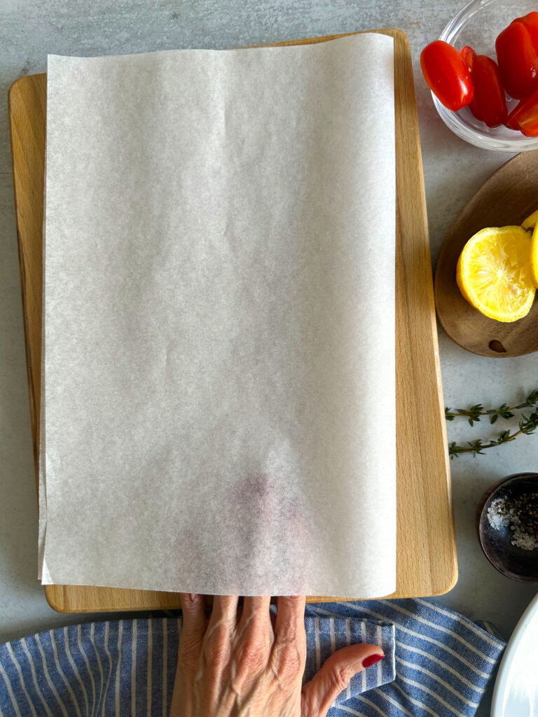 Parchment papeer folded in two